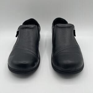 Clarks Black Leather Slip-On Nursing & Work Clogs